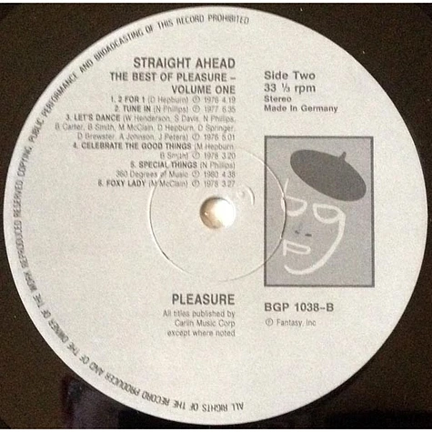 Pleasure - Straight Ahead - The Best Of Pleasure Volume 1