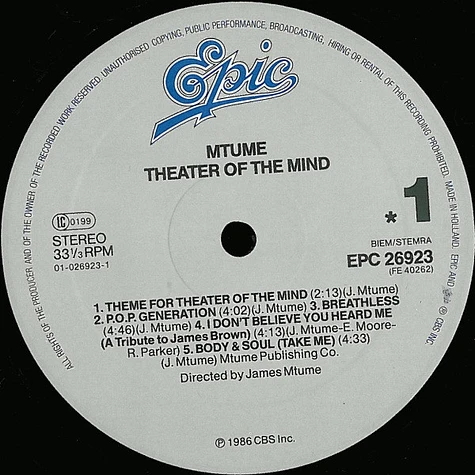 Mtume - Theater Of The Mind