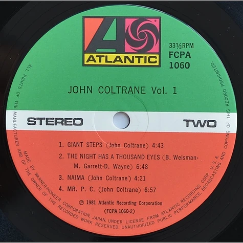 John Coltrane - John Coltrane Vol. 1