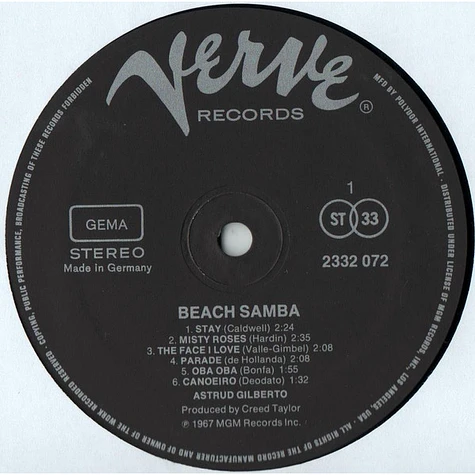 Astrud Gilberto - Beach Samba