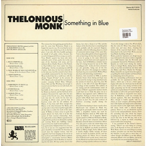 Thelonious Monk - Something In Blue