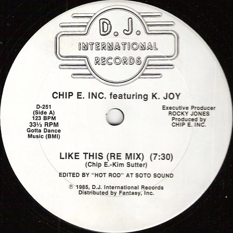 Chip E. Featuring K. Joy - Like This