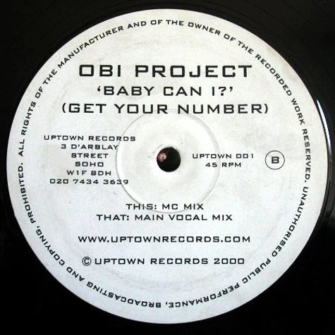 OBI Project - Baby Can I? (Get Your Number)