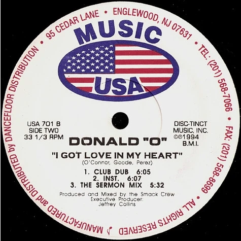 Donald O - I Got Love In My Heart