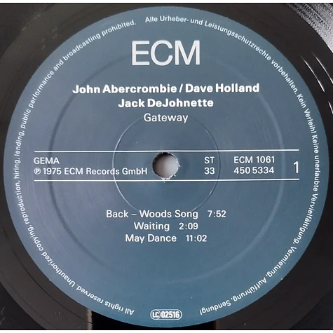 John Abercrombie, Dave Holland, Jack Dejohnette - Gateway