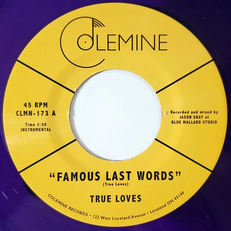 The True Loves - Famous Last Words