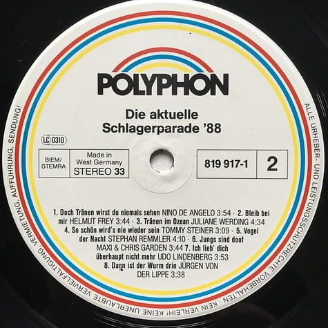 V.A. - Die Aktuelle Schlagerparade '88