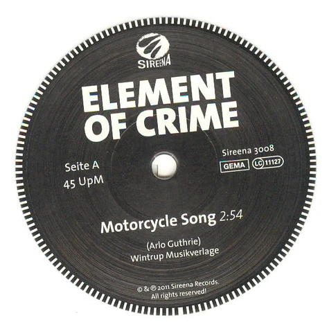 Element Of Crime / The Perc Meets The Hidden Gentleman - Motorcycle Song / Man-I-Toba