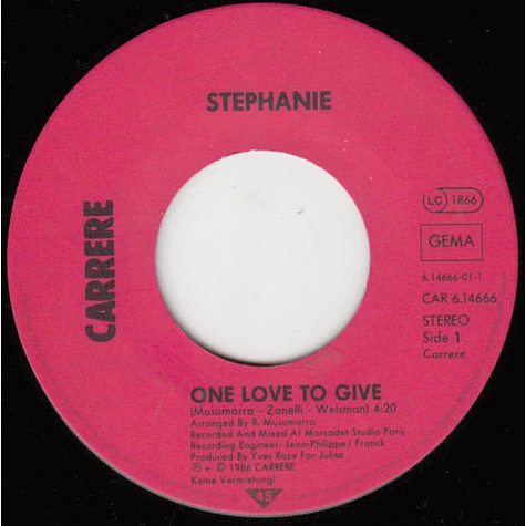 Stephanie - One Love To Give