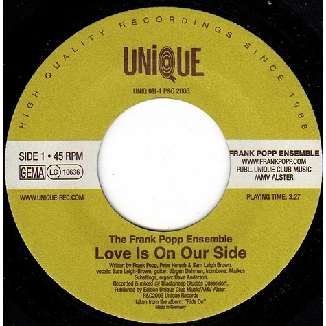 The Frank Popp Ensemble - Love Is On Our Side / Mullet King