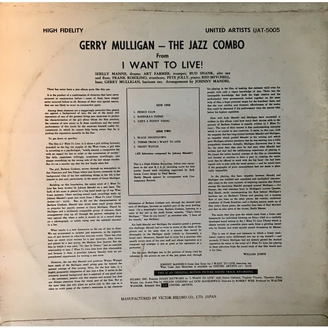 Gerry Mulligan - The Jazz Combo From "I Want To Live!"