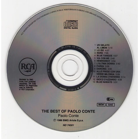 Paolo Conte - The Best Of Paolo Conte