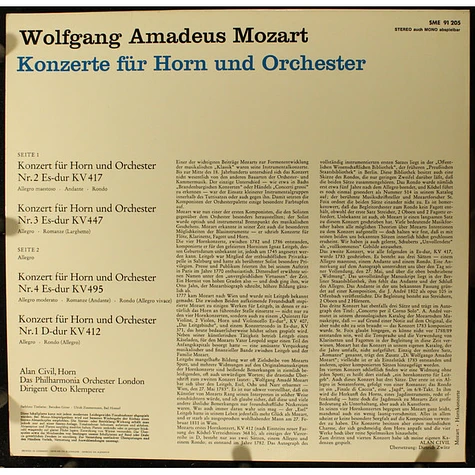 Wolfgang Amadeus Mozart - Alan Civil, Otto Klemperer - Hornkonzerte