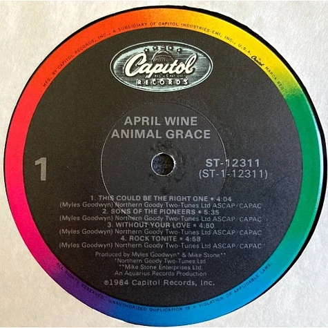 April Wine - Animal Grace