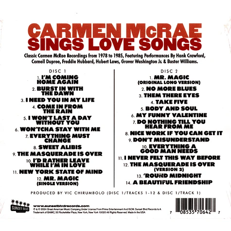 Carmen McRae - Sings Love Songs