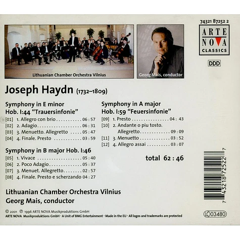 Joseph Haydn - Symphony 44,46,59