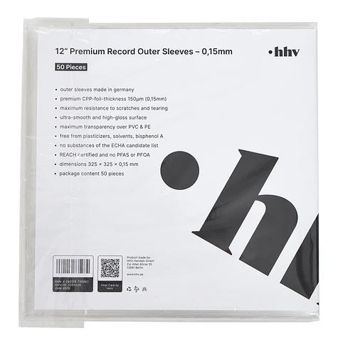 50x 12“ Premium Record Outer Sleeves - Außenhüllen (0,15mm / Made in Germany / CPP-Folie)