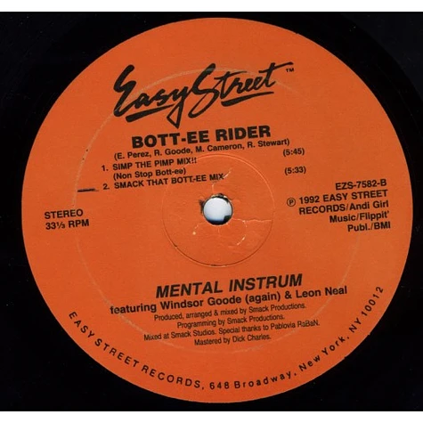 Mental Instrum Featuring Windsor Goode & Leon Neal - Bott-ee Rider