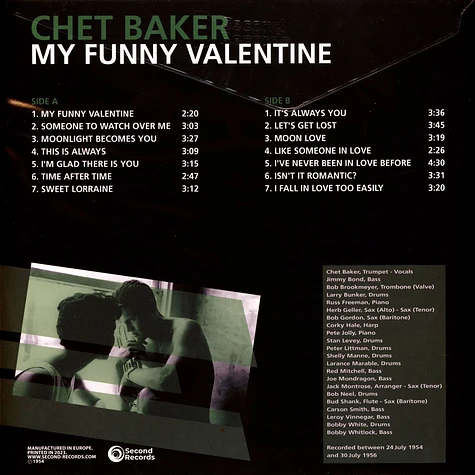 Chet Baker - My Funny Valentine Green Marble Vinyl Edition