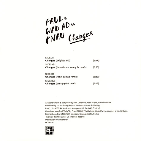 Faul & Wad Ad Vs. Pnau - Changes Pink Vinyl Edition