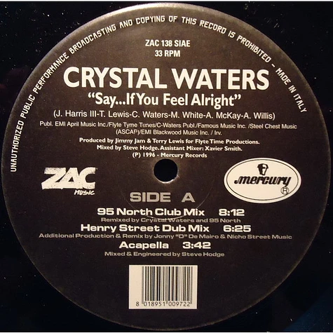 Crystal Waters - Say... If You Feel Alright