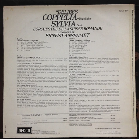 Ernest Ansermet, L'Orchestre De La Suisse Romande, Léo Delibes - Delibes: Coppelia & Sylvia