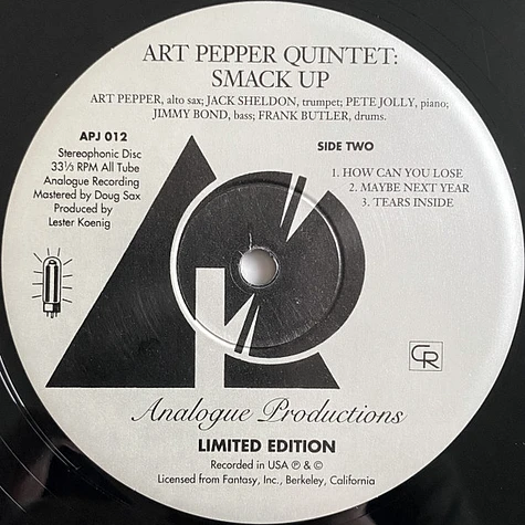 Art Pepper Quintet - Smack Up