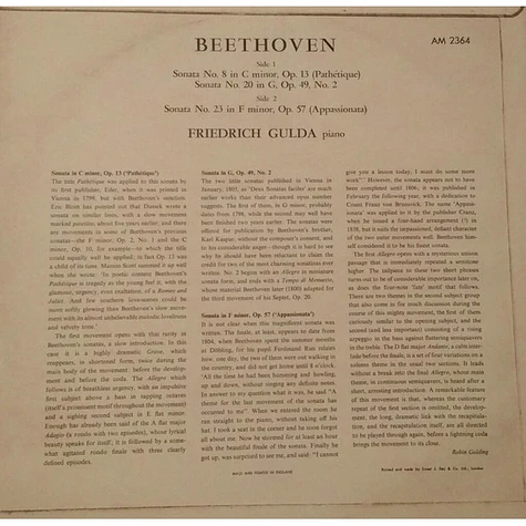 Ludwig van Beethoven / Friedrich Gulda - 3 Piano Sonatas