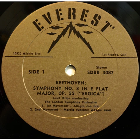 Ludwig van Beethoven, Josef Krips And London Symphony Orchestra - Symphony No.3 In E Flat Major Op.55 ("Eroica")