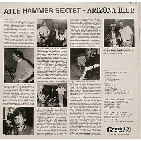 Atle Hammer Sextet With Jon Gordon , Red Holloway - Arizona Blue