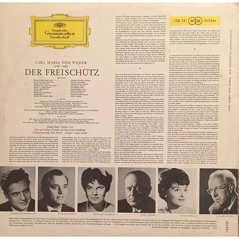 Carl Maria von Weber - Irmgard Seefried, Rita Streich, Kurt Böhme, Richard Holm, Eberhard Wächter, Eugen Jochum - Der Freischütz