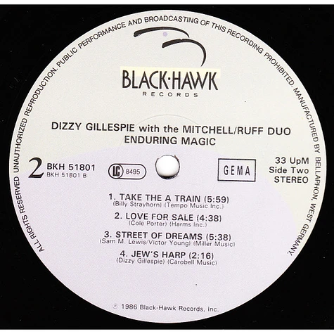 Dizzy Gillespie And The Mitchell-Ruff Duo - Enduring Magic