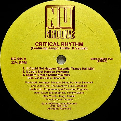 Critical Rhythm Featuring Jango Thriller & Vandal - It Could Not Happen