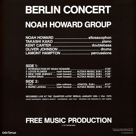 Noah Howard Group - Berlin Concert