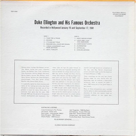 Duke Ellington And His Orchestra - 1941 Classics