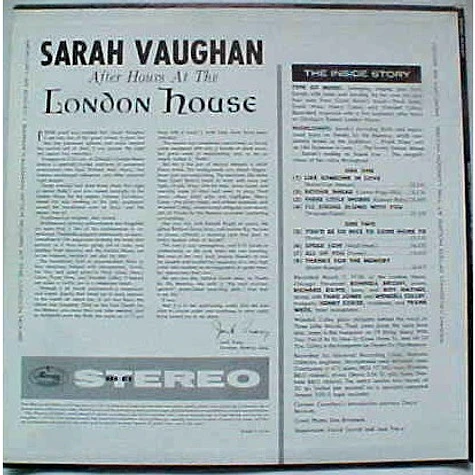 Sarah Vaughan - After Hours At The London House