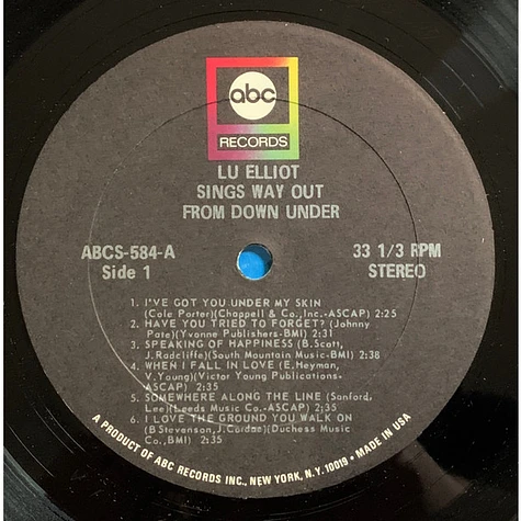 Lu Elliott - Sings Way Out From Down Under