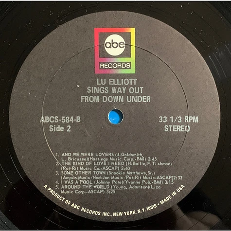 Lu Elliott - Sings Way Out From Down Under