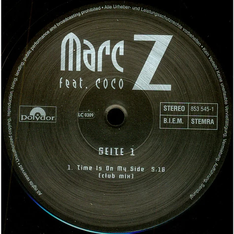 Marc Z Feat. Coco - Time Is On My Side