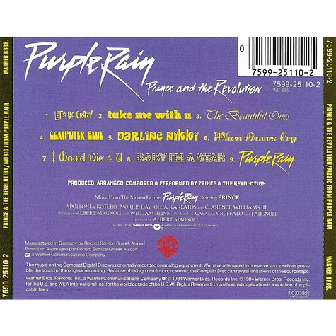 Prince And The Revolution - Purple Rain