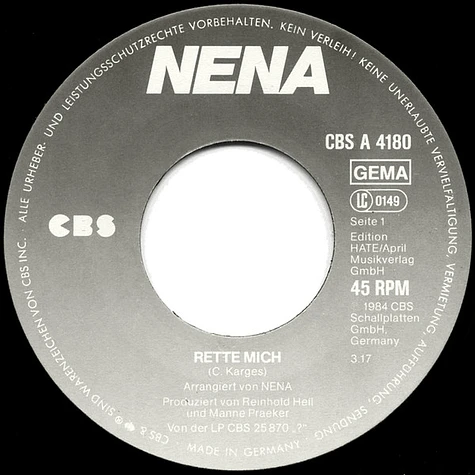 Nena - Rette Mich