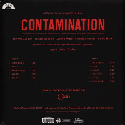 Goblin - OST Contamination Black Vinyl Edition