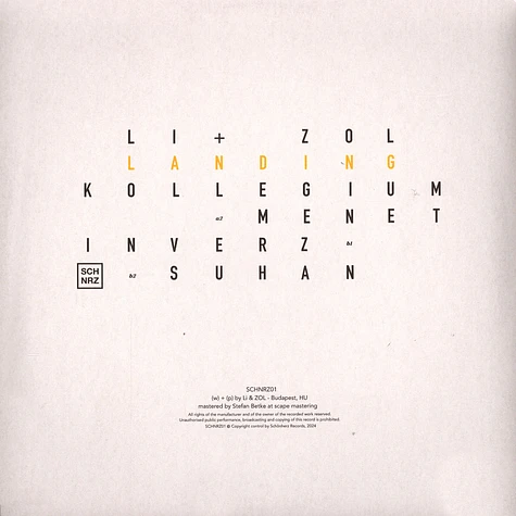 Li & Zol - Landing Ep Yellow Vinyl Edition