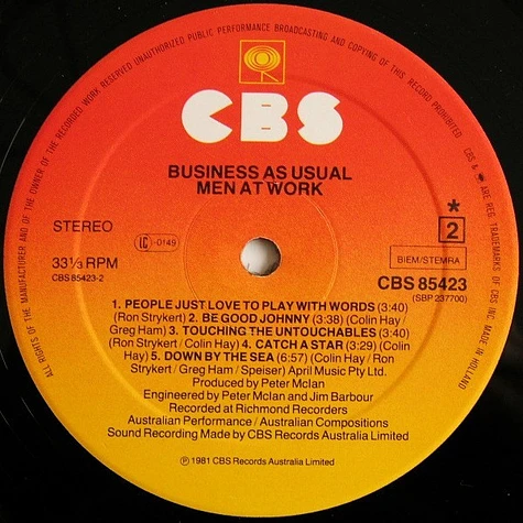 Men At Work - Business As Usual