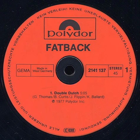 The Fatback Band - Double Dutch / Spank The Baby