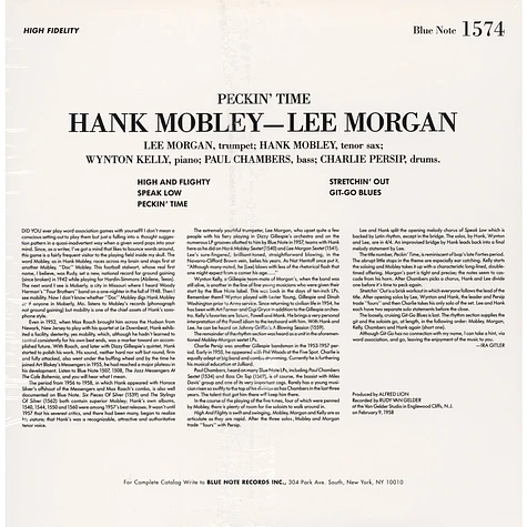 Hank Mobley & Lee Morgan - Peckin' Time