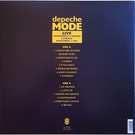 Depeche Mode - Live (Hammersmith Odeon London November 3, 1984)