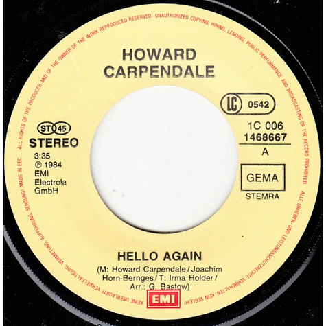 Howard Carpendale - Hello Again