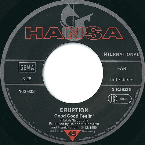 Eruption - Runaway / Good Good Feelin'