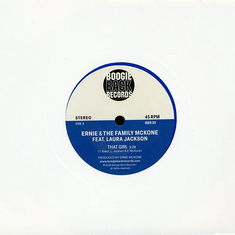 Ernie & The Family Mckone - That Girl / Wish You Were Here Feat. Laura Jackson Blue Vinyl Edition